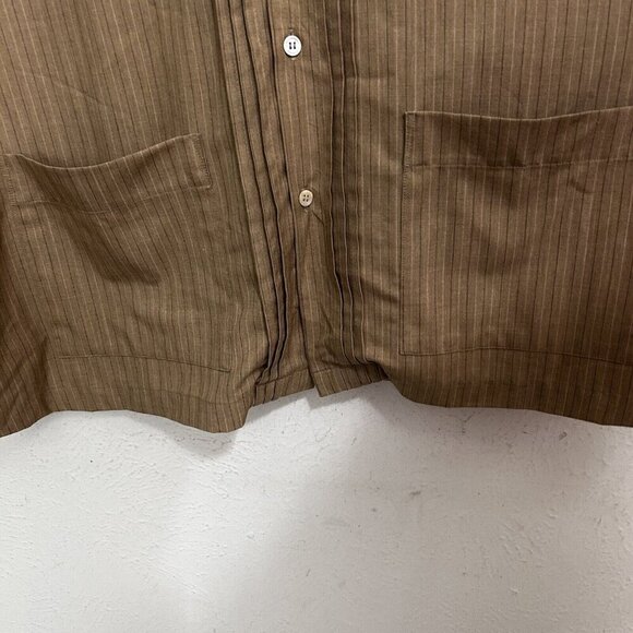 Dos Carolinas Guayabera Shirt Men's Button Up Long Sleeve 2 pockets Size XXL Tan - Picture 5 of 11